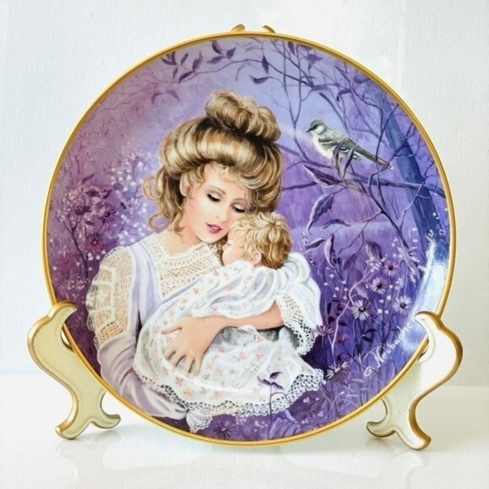 Kaiser W Germany Mocking Bird Souvenir Plate 7.5" Ceramic Collector 1986 w Stand
